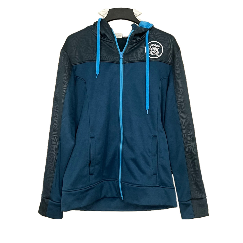 running man Blue Zip-Up Hoodie with Black Accents size medium